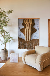 Wall Rug, Ocean Blue, Blue Brown, Wall Art by HKLIVING