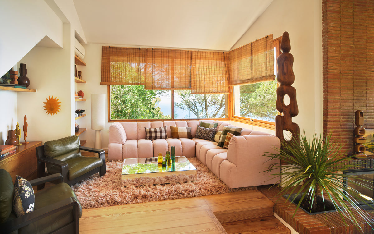 Lamp Shade Cream Linen Boucle, High Boucle by HKLIVING