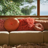 Rugged Red Woolen Square Cushion, 50x50cm, Cherry Red, by HKLIVING