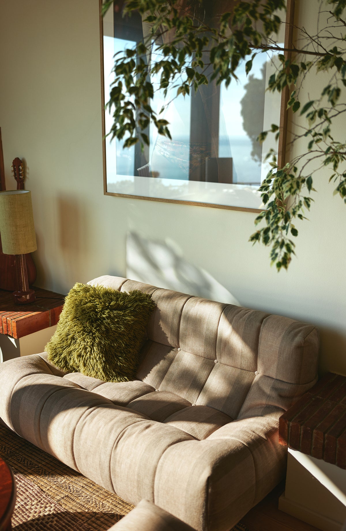 Fluffy Woolen Square Cushion Olive Green 50 x 50cm by HKLIVING