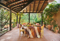 Vida Check Table Cloth, Amber Burgundy and Purple by HKLIVING