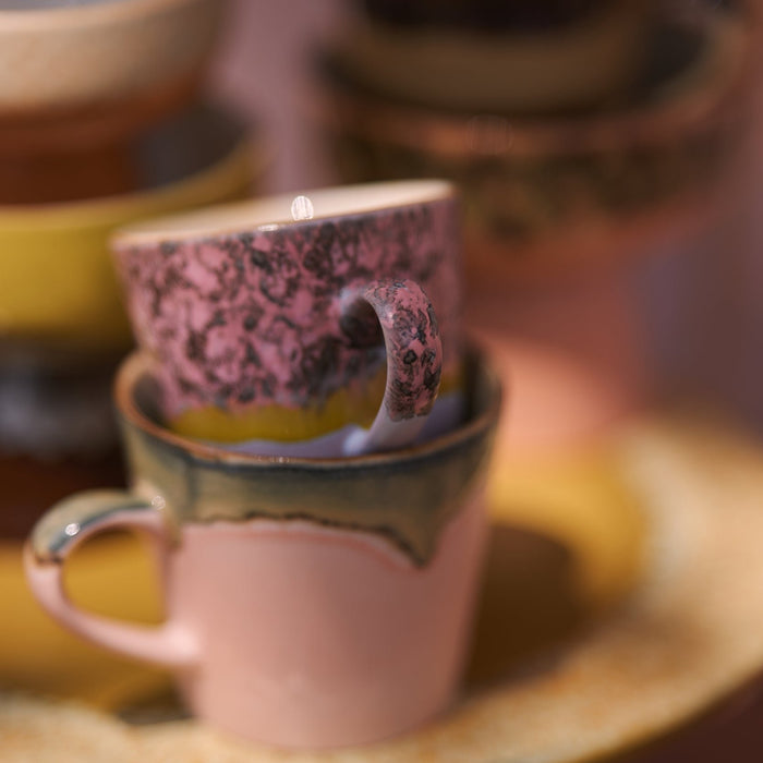 Americano Coffee Mugs, Set of 4, 70s Ceramics, Radiant by HKLIVING