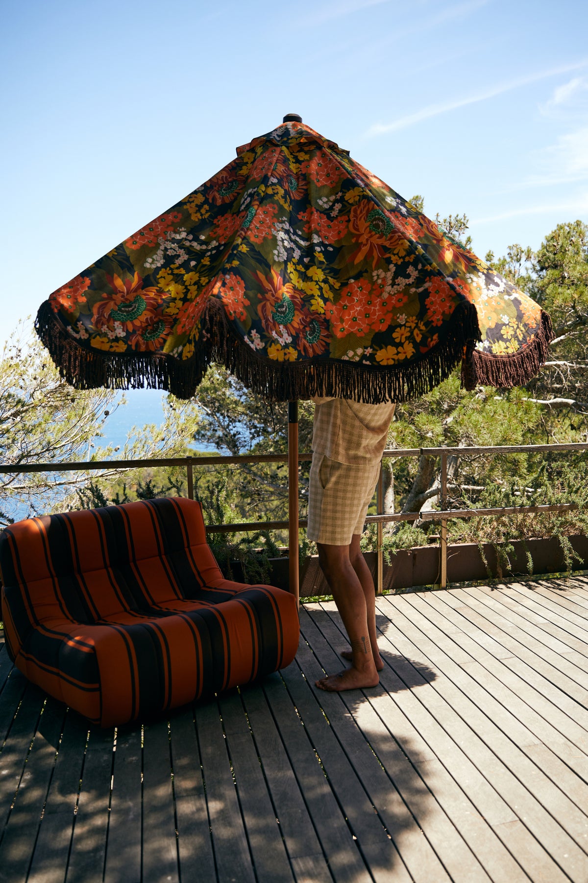 Flourish Patio Umbrella 270cm – Floral Parasol by HKLIVING