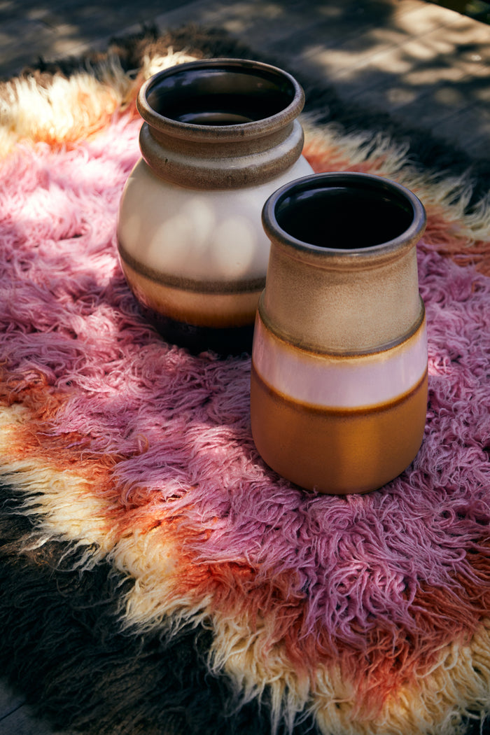 Fluffy Rug, Downtown by HKLIVING, 120x180cm Rectangular Rug, Pink Brown Yellow Orange