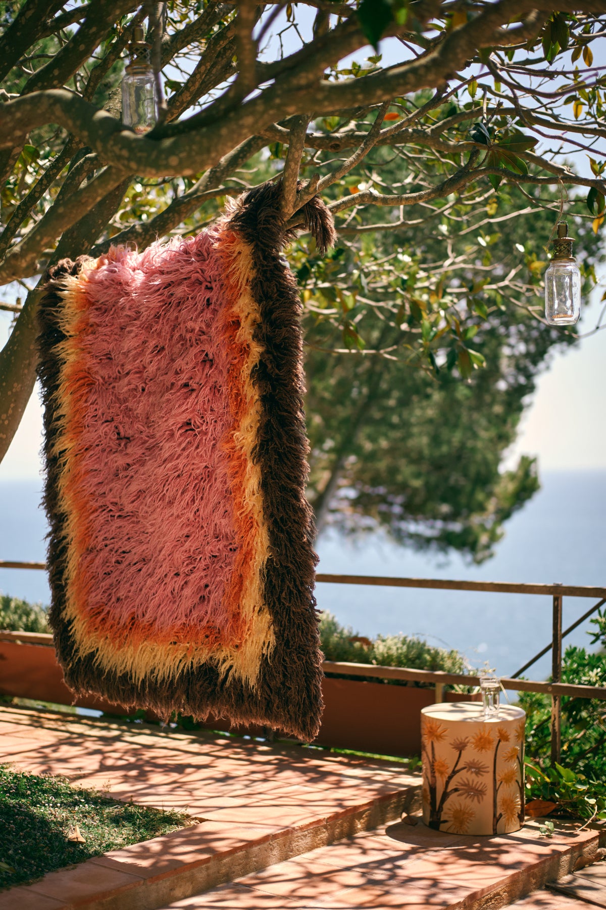 Fluffy Rug, Downtown by HKLIVING, 120x180cm Rectangular Rug, Pink Brown Yellow Orange