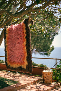 Fluffy Rug, Downtown by HKLIVING, 120x180cm Rectangular Rug, Pink Brown Yellow Orange