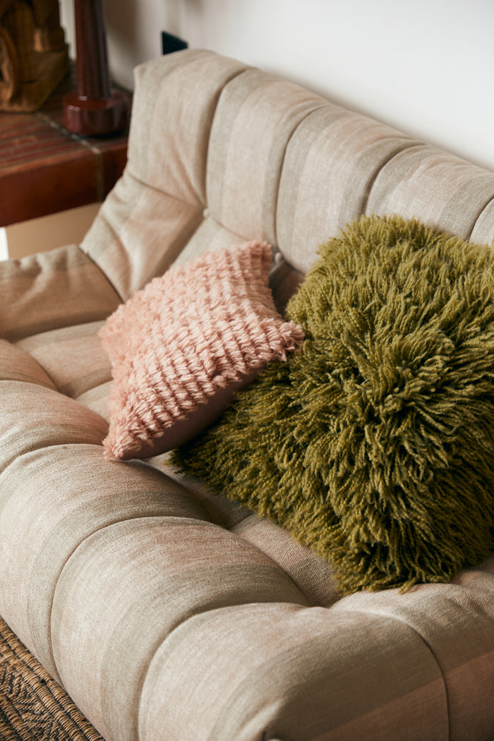 Fluffy Rectangular Cushion Blush Pink 65 x 40cm by HKLIVING