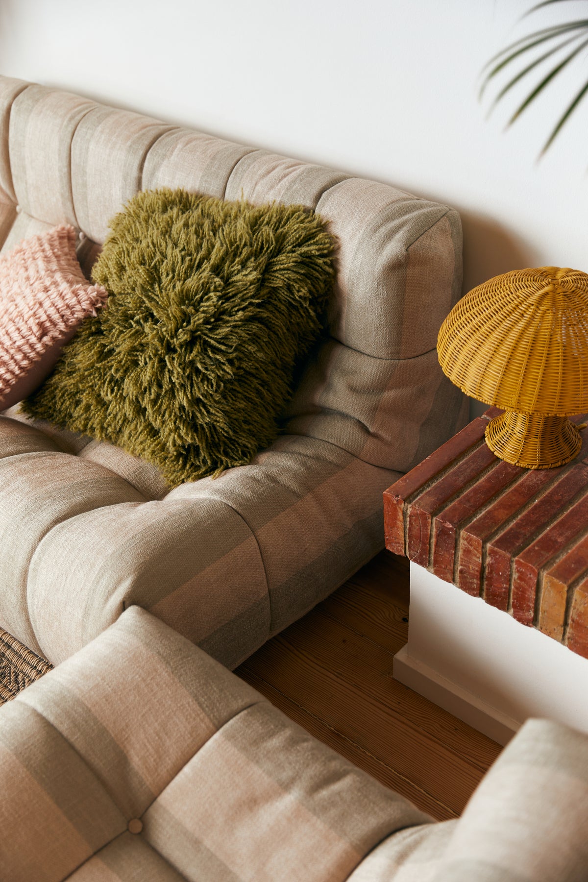 Fluffy Woolen Square Cushion Olive Green 50 x 50cm by HKLIVING