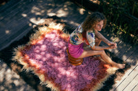 Fluffy Rug, Downtown by HKLIVING, 120x180cm Rectangular Rug, Pink Brown Yellow Orange