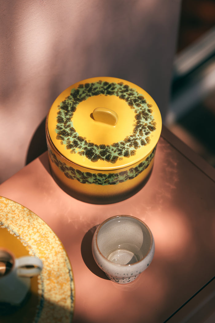 Cookie jar, Yellow Green Brown, Kelp 70s Ceramics by HKLIVING