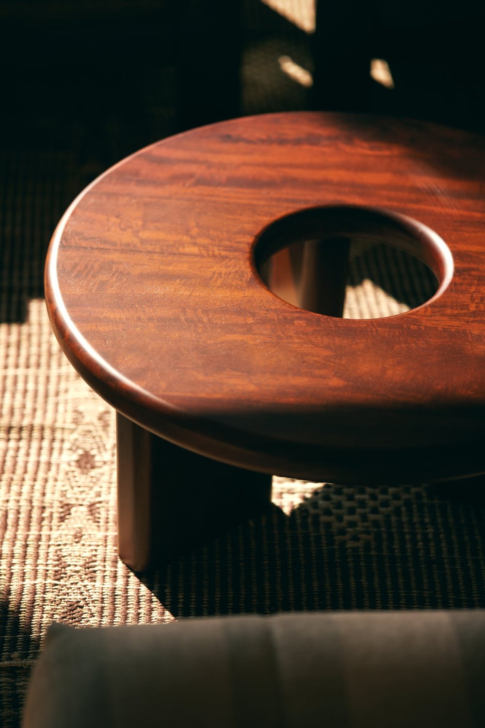 Circular Conversation Coffee Table in Deep Mango Wood 85cm by HKLIVING