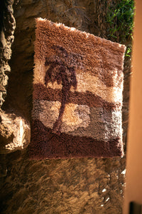 Wall Rug, Sunrise, Brown Blue Wall Art by HKLIVING