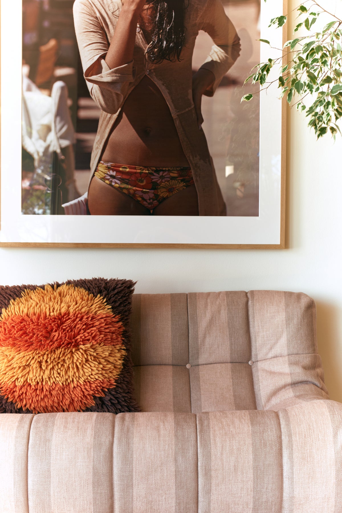 Fluffy Horizon Sunset Square Cushion, 55x55cm, Multicoloured, by HKLIVING