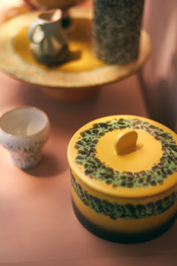 Cookie jar, Yellow Green Brown, Kelp 70s Ceramics by HKLIVING