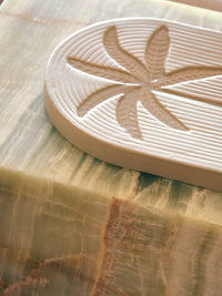 Palm, Stoneware Wall Tile, Wall Art, Cream Wall Decor from HKLIVING