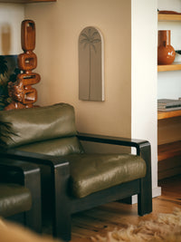 Palm, Stoneware Wall Tile, Wall Art, Cream Wall Decor from HKLIVING