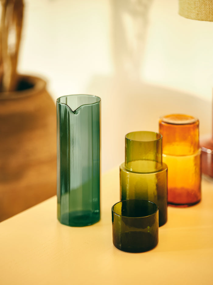 Teal Sunlit Carafe, Blue Water Jug by HKLIVING