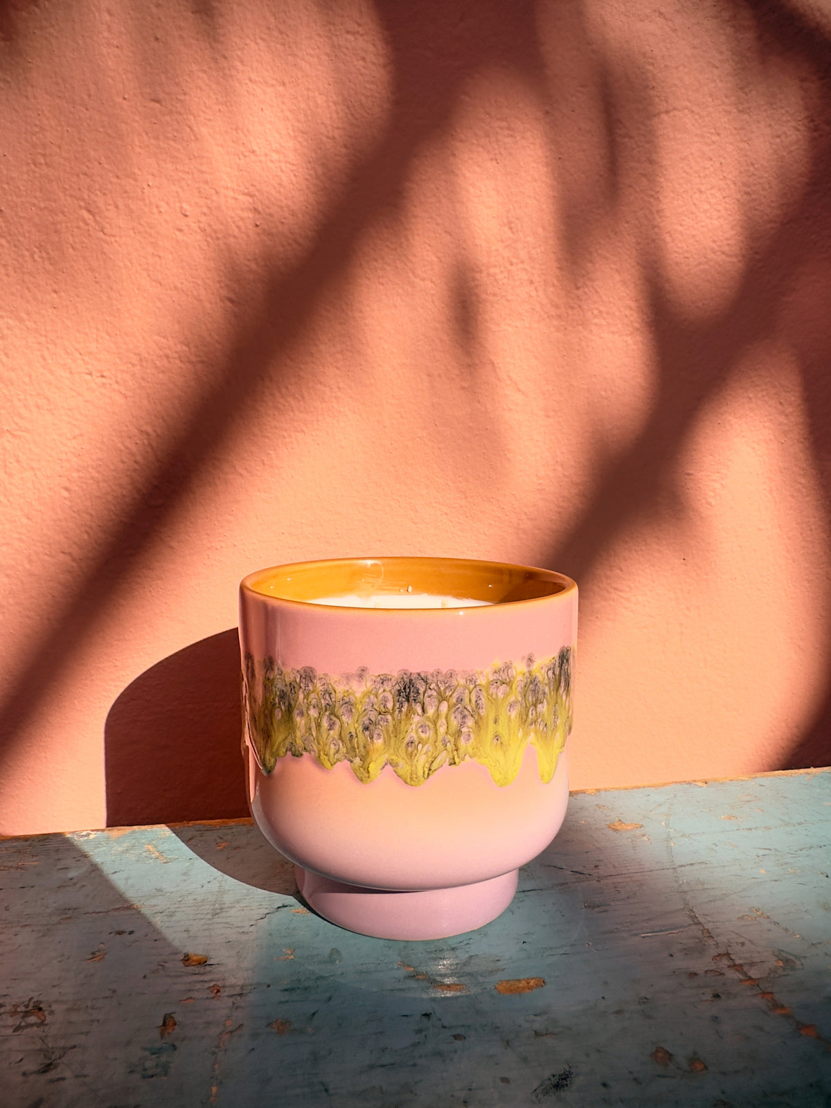 Creamy Vanilla Scented Candle, Miami, 70s Ceramics by HKLIVING