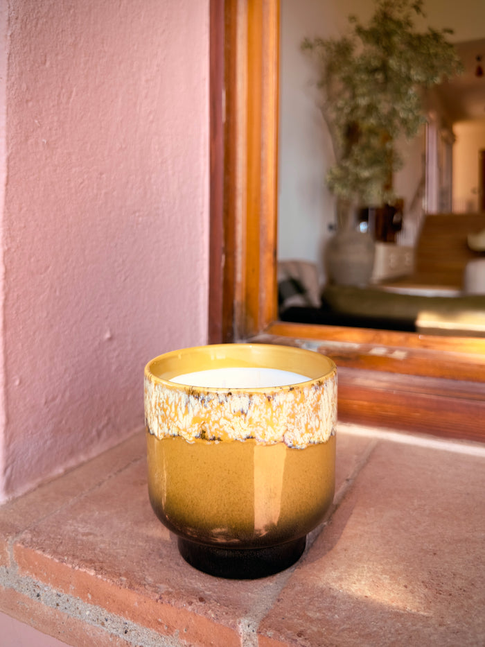 Spiced Citrus Scented Candle, Valencia, 70s Ceramics by HKLIVING