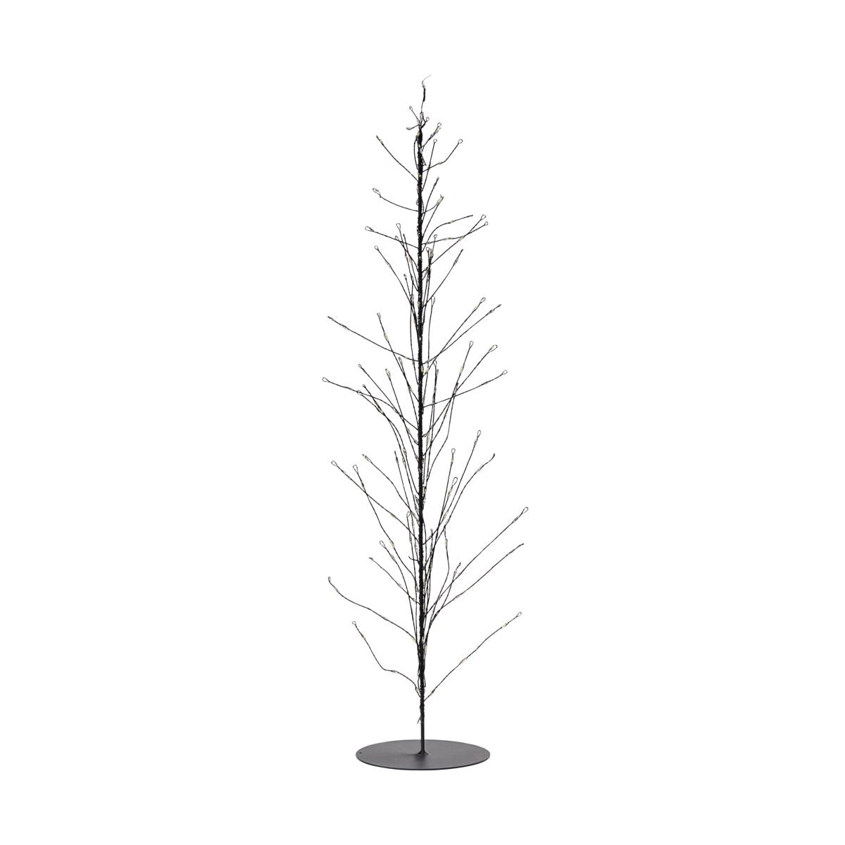 Wire Christmas tree, Glow, Black, 60cm