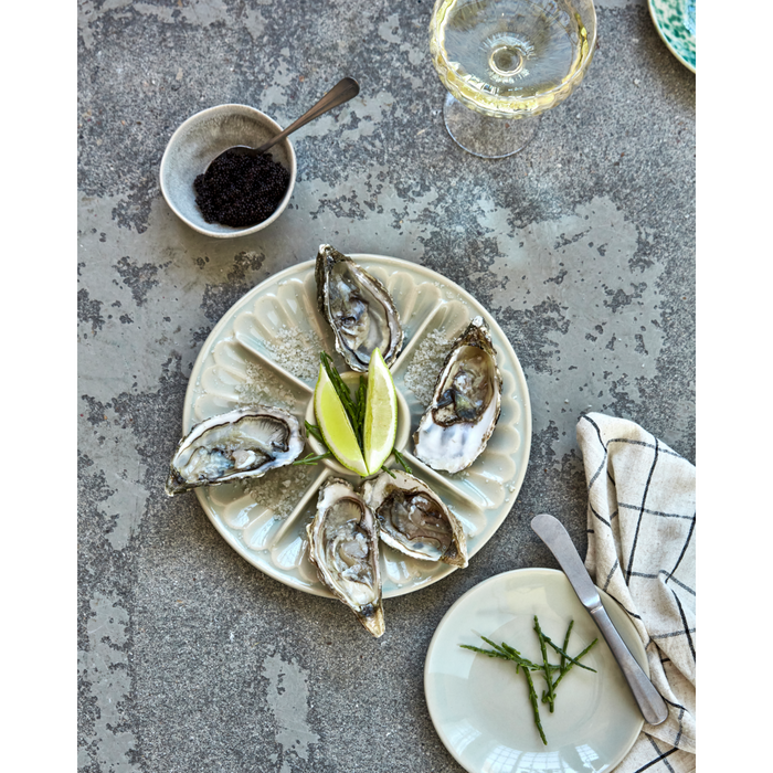 House Doctor serving plate styled with oysters and lime – perfect for entertaining