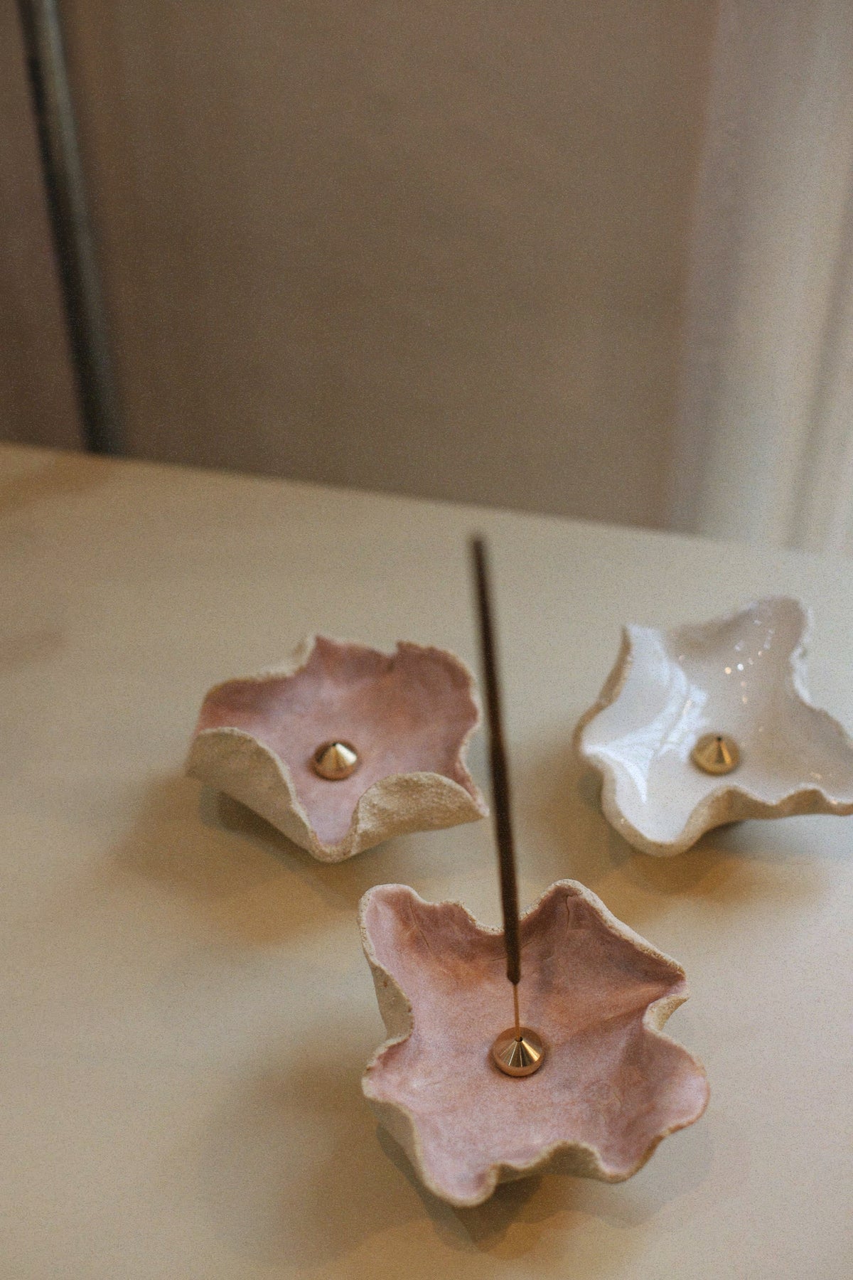 Handmade Incense Holder - Hibiscus Cherry Blossom  – NH x L.S Ceramics