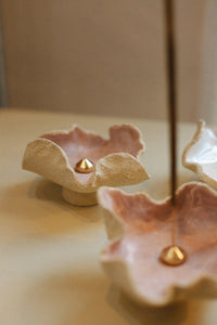 Handmade Incense Holder - Hibiscus Cherry Blossom  – NH x L.S Ceramics