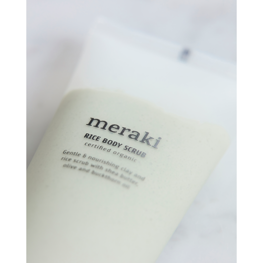 Organic Rice Body Scrub with Shea Butter & Aloe Vera (150ml) by Meraki