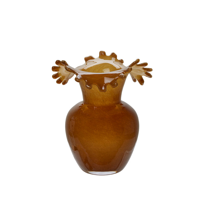 Wikholmform Mela large amber vase with splash-shaped top