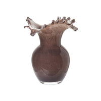 Large brown glass vase with splash top by Wikholmform