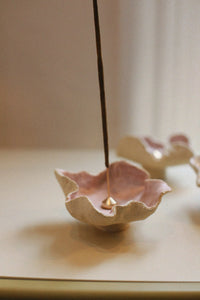 Handmade Incense Holder - Hibiscus Cherry Blossom  – NH x L.S Ceramics