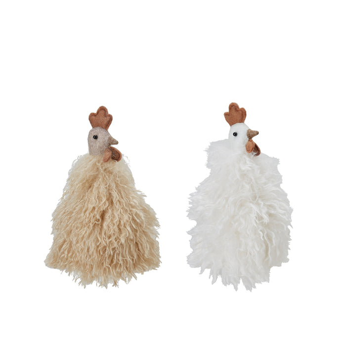 Wikholmform decorative rooster in beige and white mix
