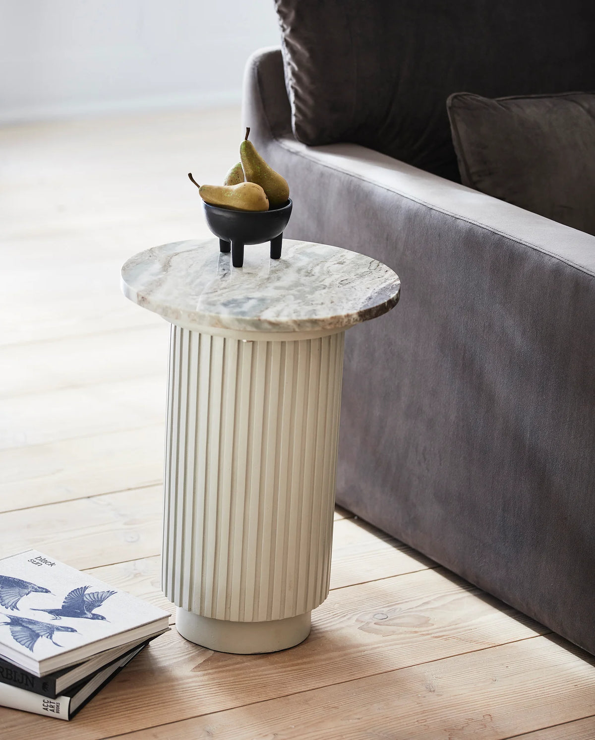 ERIE White Arnet Marble Side Table