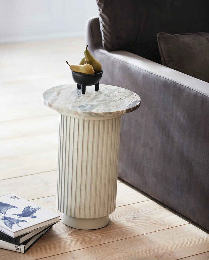 ERIE White Arnet Marble Side Table