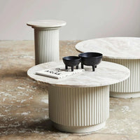 ERIE Coffee Table Arnet White Marble Top, ⌀ 75cm, Medium