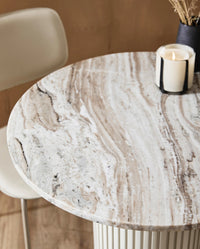 ERIE White Arnet Marble Cafe Table