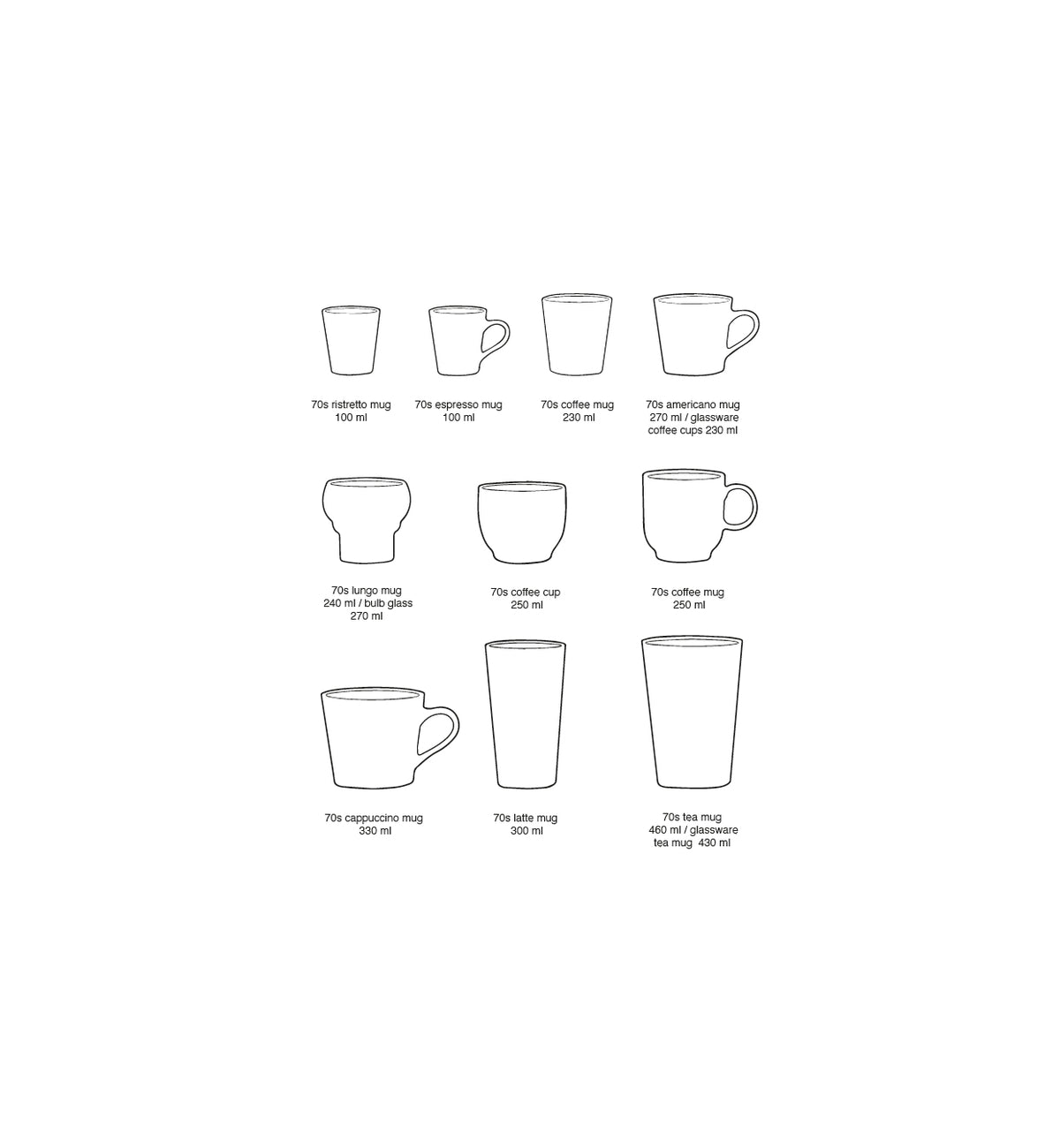 Latte Mugs, Set of 2, Brine from 70s Collection by HKLIVING