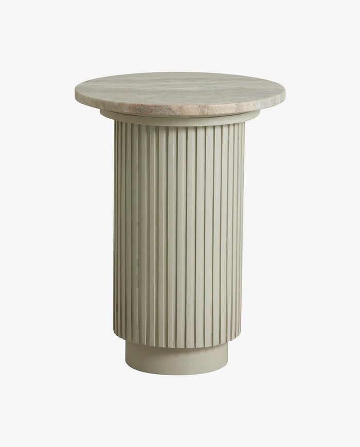 ERIE White Arnet Marble Side Table