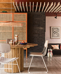 Pillar Dining Table, Round, Teak Natural by HKLIVING, 140cm diameter, Handmade