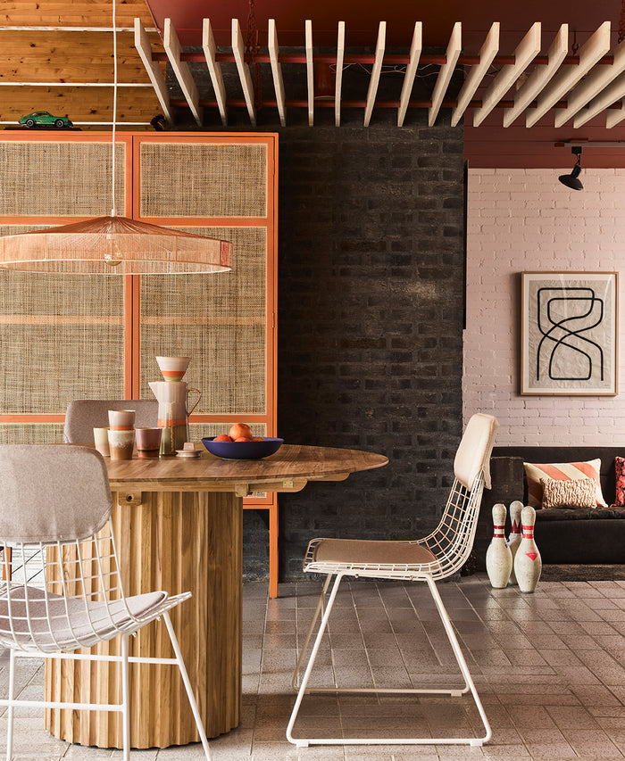 Pillar Dining Table, Round, Teak Natural by HKLIVING, 140cm diameter, Handmade
