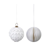 Eco Christmas Bauble, Off White - Set of 4