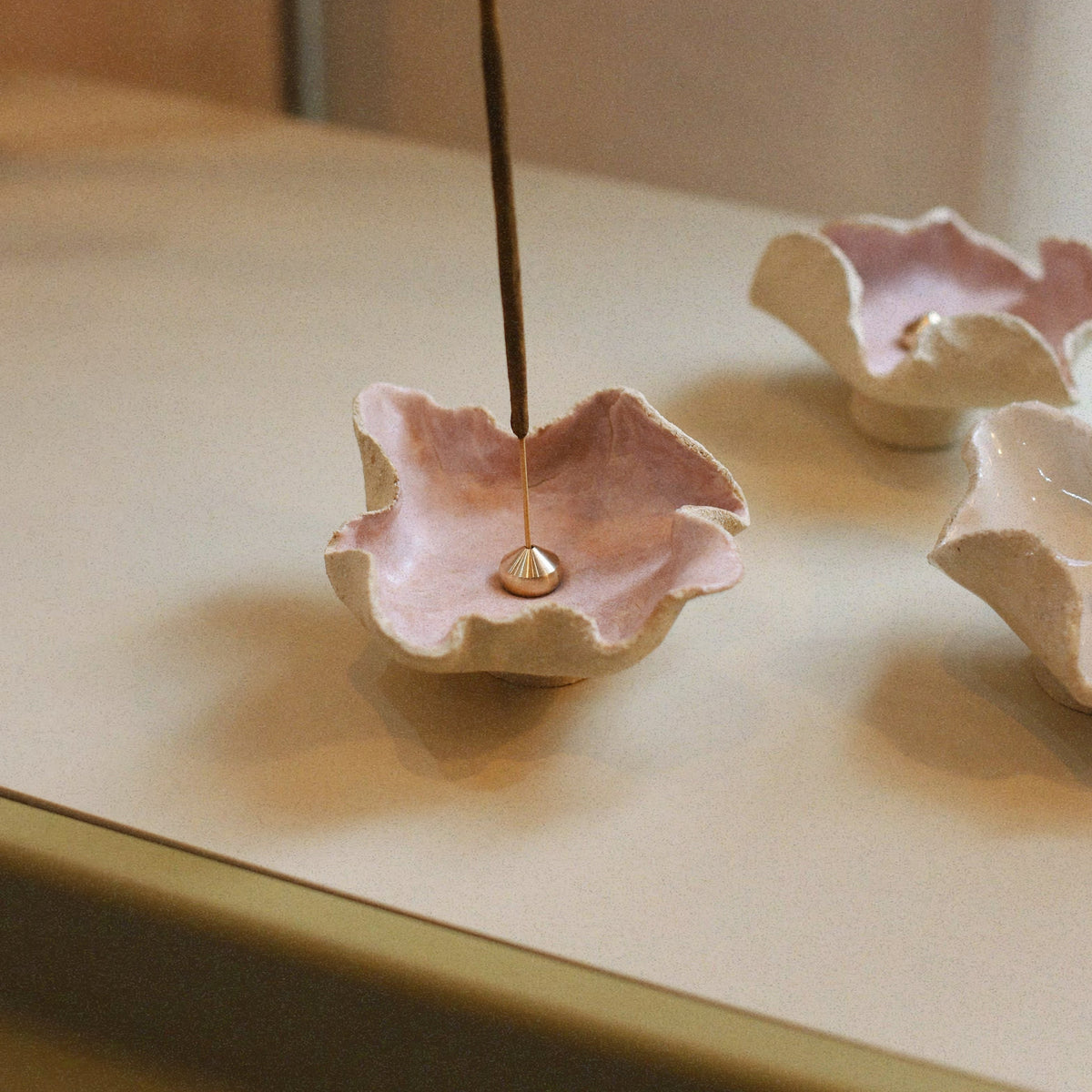 Handmade Incense Holder - Hibiscus Cherry Blossom  – NH x L.S Ceramics