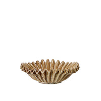 Fluted ceramic bowl for shelf styling