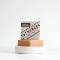 Evergreen handmade soap – patchouli ho wood turmeric blend