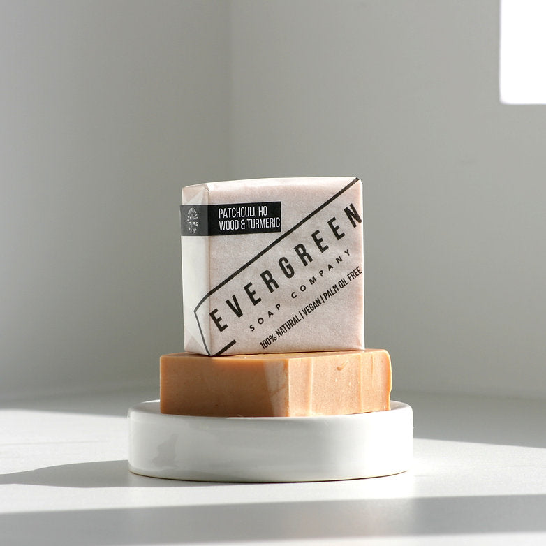 Natural Soap – Patchouli, Ho Wood & Turmeric 105g / 52g by Evergreen