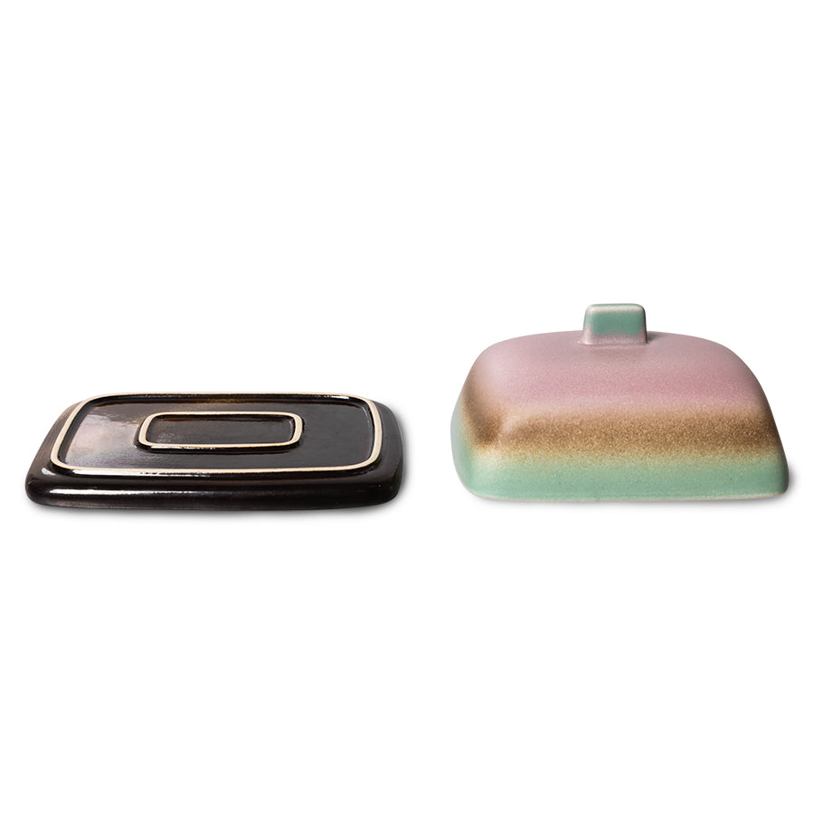 mercury butter dish with upturned base