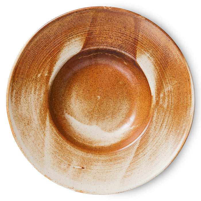 Pasta Plate, Rustic Cream/Brown