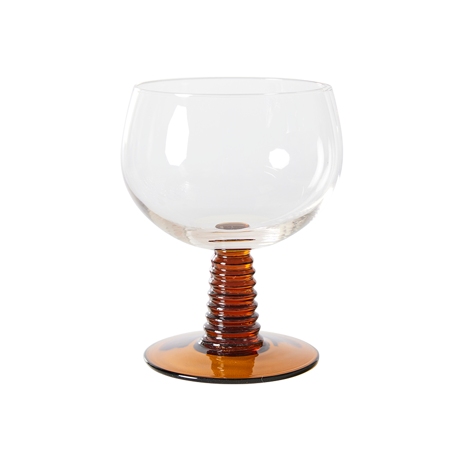 Swirl Wine Glass Low Ochre