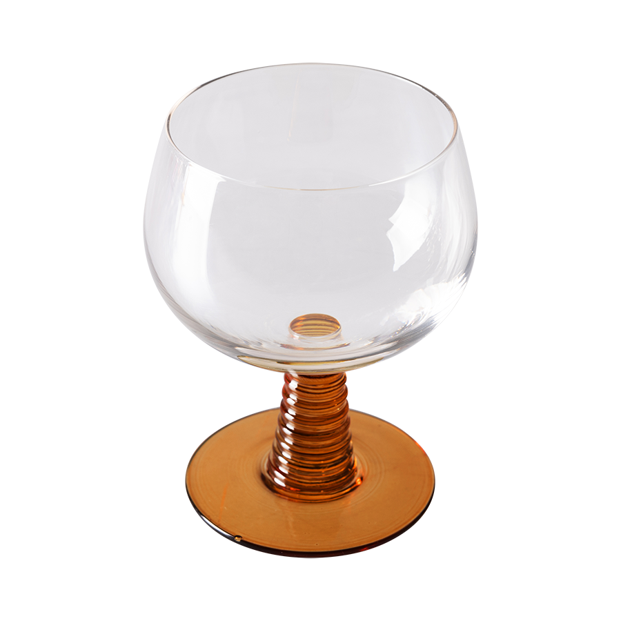 Swirl Wine Glass Low Ochre