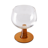 Swirl Wine Glass Low Ochre